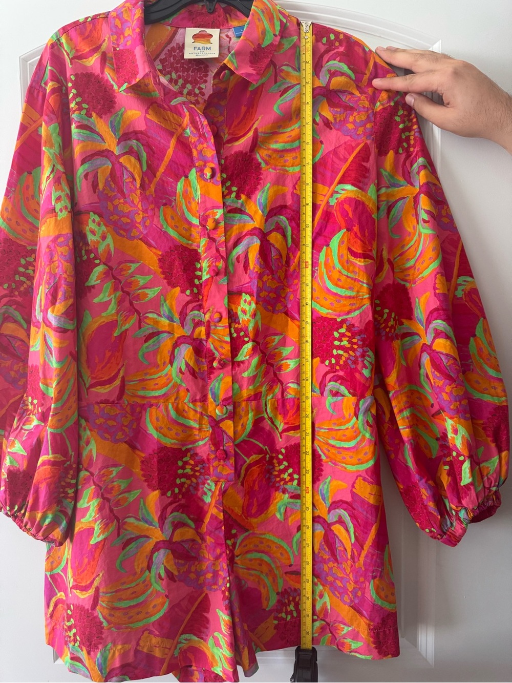Farm Rio × Anthropologie Long-Sleeve Printed
Collared Romper Size L - Picture 12 of 13
